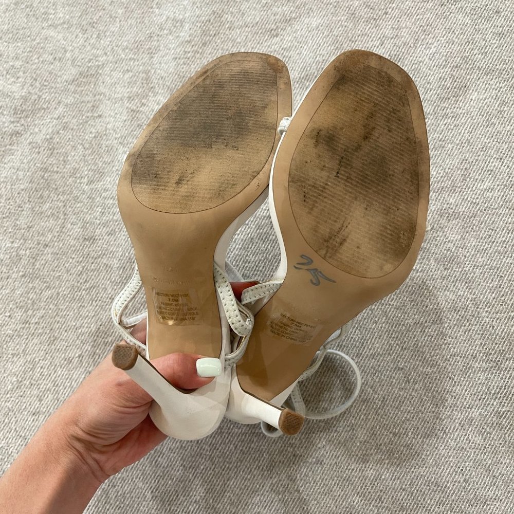 Steve Madden Nectur White High Heel Sandals - Picture 5 of 7
